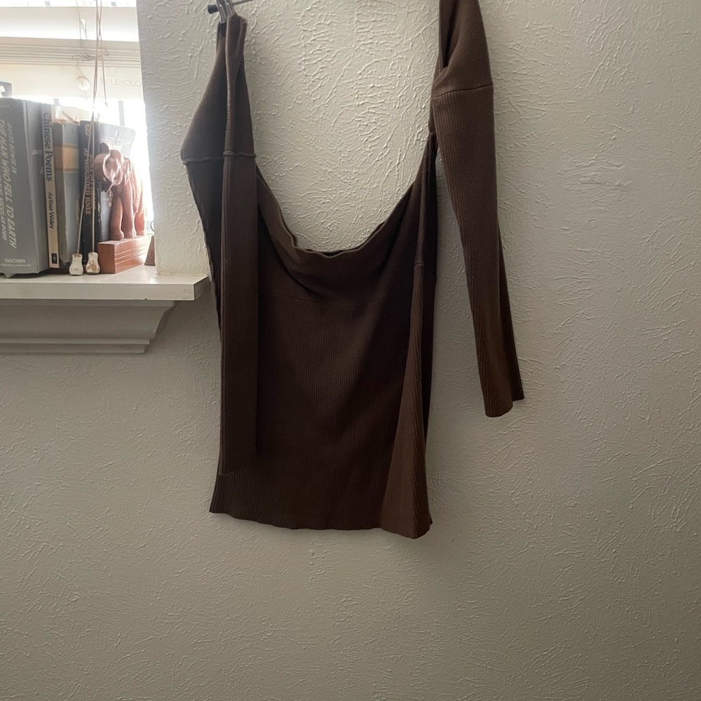 House of Harlow 1960 Brown Asymmetrical Backless Bodysuit